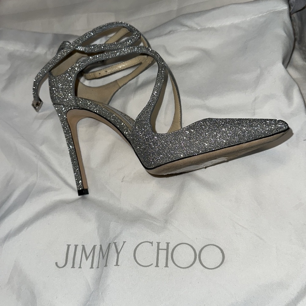 Jimmy Choo Silver Glitter Shoes